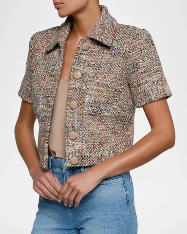 L'Agence Chita Cropped Tweed Jacket | Thumbnail 5