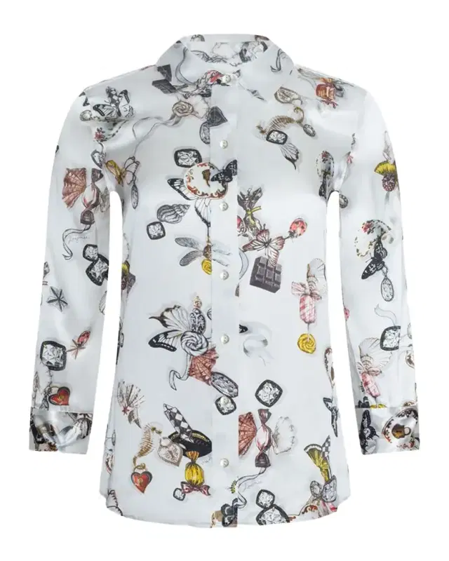 Dani Printed Silk Blouse