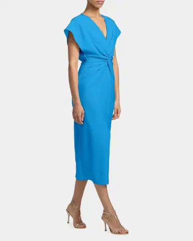 Prabal Gurung Jackie Twist-Front Midi-Dress | Thumbnail 7 Prabal Gurung Jackie Twist-Front Midi-Dress | Thumbnail 7