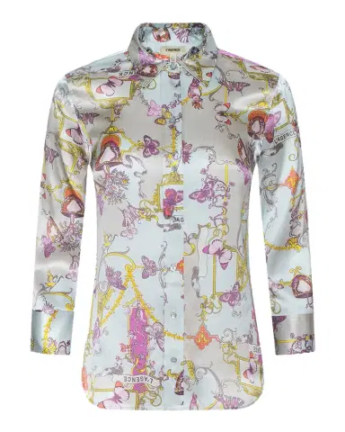 L'AGENCE Butterfly-Print Silk Charmeuse Blouse | Thumbnail 1 L'AGENCE Butterfly-Print Silk Charmeuse Blouse | Thumbnail 1