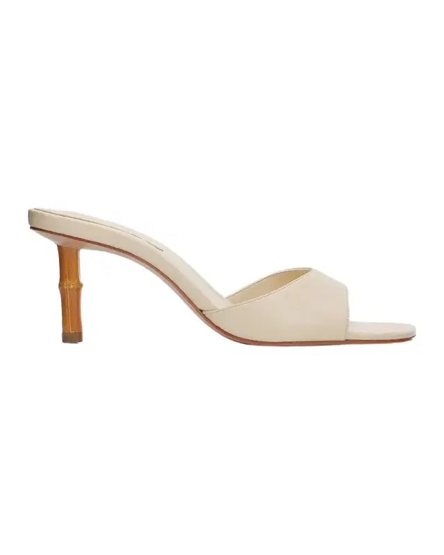 Schutz Leena 75MM Bamboo-Heel Leather Mules