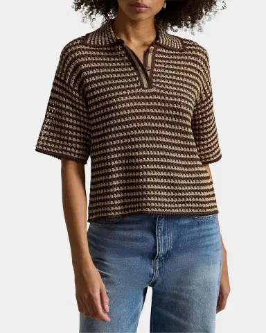 Polo Ralph Lauren Striped Knit Cotton Polo Shirt | Thumbnail 4