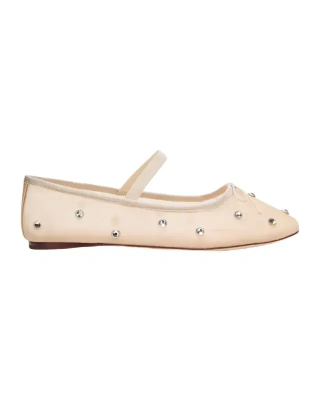 Leonie Crystal Mesh Ballerina Flats