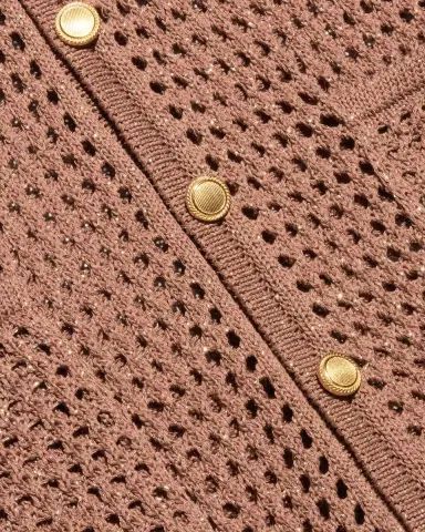 L'AGENCE Mariana Shimmer Pointelle-Knit Shirt | Thumbnail 5 L'AGENCE Mariana Shimmer Pointelle-Knit Shirt | Thumbnail 5