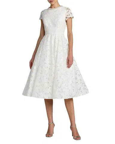 Mac Duggal Petite Lace-Embellished Midi Dress | Thumbnail 1 Mac Duggal Petite Lace-Embellished Midi Dress | Thumbnail 1