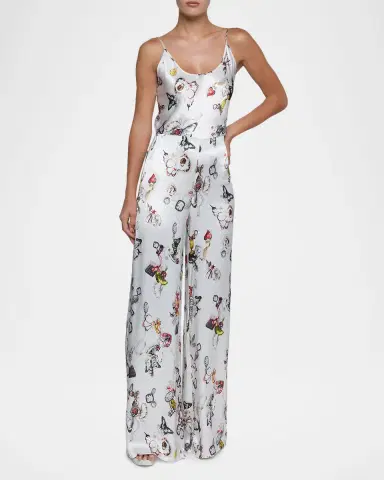 L'Agence Kimia Printed Satin Wide-Leg Pants | Thumbnail 2 L'Agence Kimia Printed Satin Wide-Leg Pants | Thumbnail 2