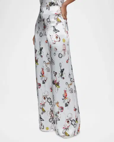 L'Agence Kimia Printed Satin Wide-Leg Pants | Thumbnail 5 L'Agence Kimia Printed Satin Wide-Leg Pants | Thumbnail 5
