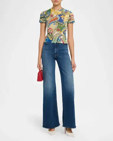 ALICE + OLIVIA Tess Crewneck Mesh Tee | Thumbnail 2 ALICE + OLIVIA Tess Crewneck Mesh Tee | Thumbnail 2