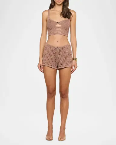 L'AGENCE Tracy Pointelle-Knit Bralette Top | Thumbnail 2 L'AGENCE Tracy Pointelle-Knit Bralette Top | Thumbnail 2
