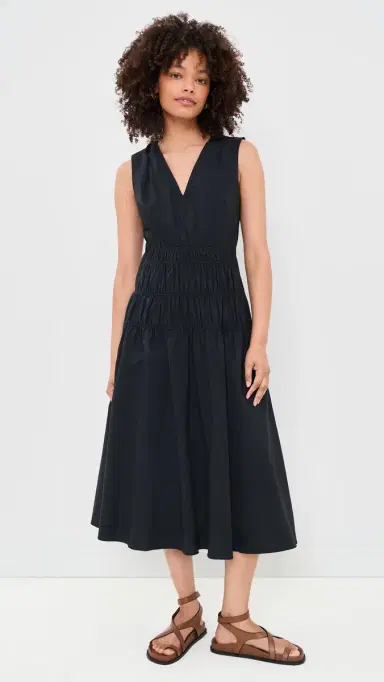 Proenza Schouler White Label Loren Dress In Poplin Black | Thumbnail 2 Proenza Schouler White Label Loren Dress In Poplin Black | Thumbnail 2