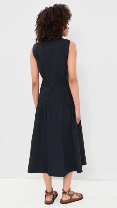Proenza Schouler White Label Loren Dress In Poplin Black | Thumbnail 3 Proenza Schouler White Label Loren Dress In Poplin Black | Thumbnail 3