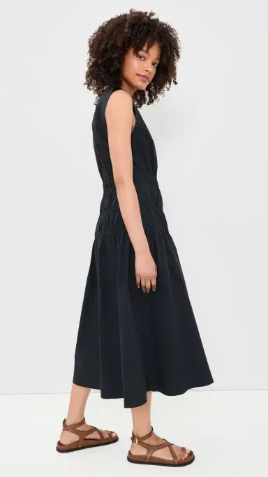 Proenza Schouler White Label Loren Dress In Poplin Black | Thumbnail 4 Proenza Schouler White Label Loren Dress In Poplin Black | Thumbnail 4