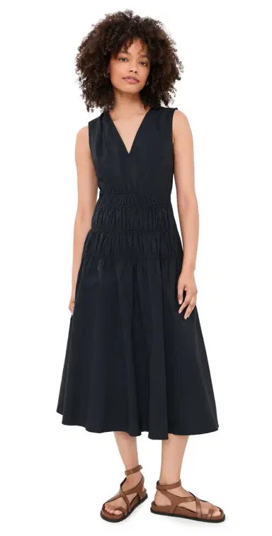 Proenza Schouler White Label Loren Dress In Poplin Black | Thumbnail 1 Proenza Schouler White Label Loren Dress In Poplin Black | Thumbnail 1