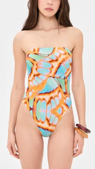Vitamin A Classic Bandeau One Piece alachite Butterfly | Thumbnail 2