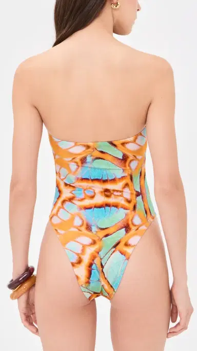 Vitamin A Classic Bandeau One Piece alachite Butterfly | Thumbnail 3