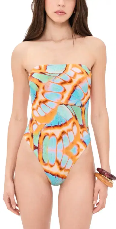 Vitamin A Classic Bandeau One Piece alachite Butterfly | Thumbnail 1