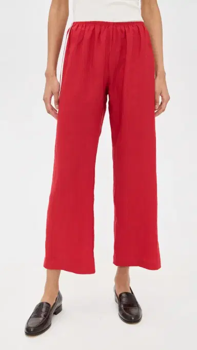DONNI. The Linen Stripe Crop Racer Pants Bell Pepper | Thumbnail 3