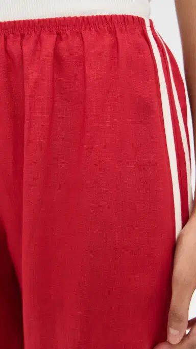 DONNI. The Linen Stripe Crop Racer Pants Bell Pepper | Thumbnail 6