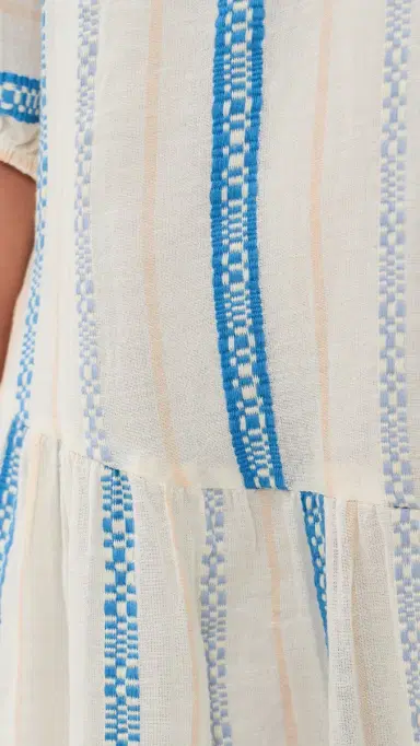 Velvet Selita Dress Cream/Blue | Thumbnail 6