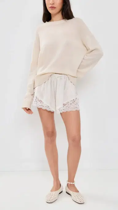 Free People eet e In The iddle Tap Satin Shorts Eggshell | Thumbnail 5