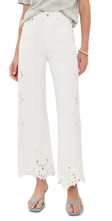 Joe's Jeans The Mia Embroidered Jeans Ecru Floral | Thumbnail 1 Joe's Jeans The Mia Embroidered Jeans Ecru Floral | Thumbnail 1