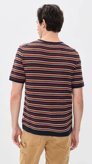 NN07 Bari Striped Knit Tee Navy Multi | Thumbnail 3