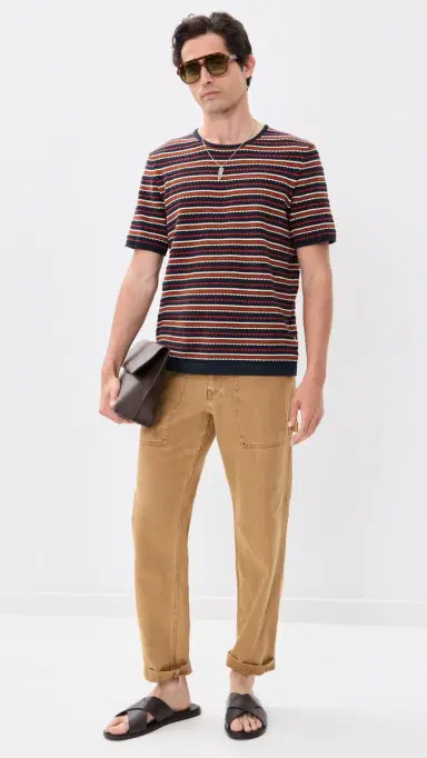 NN07 Bari Striped Knit Tee Navy Multi | Thumbnail 5