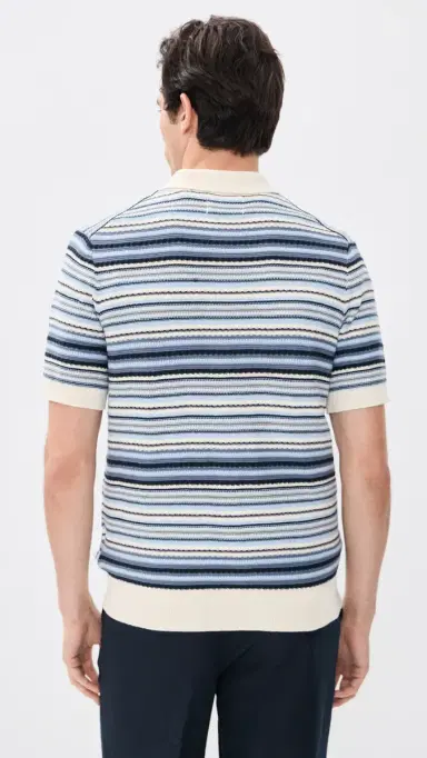NN07 Nolan triped Button Sweater Navy Multi | Thumbnail 3