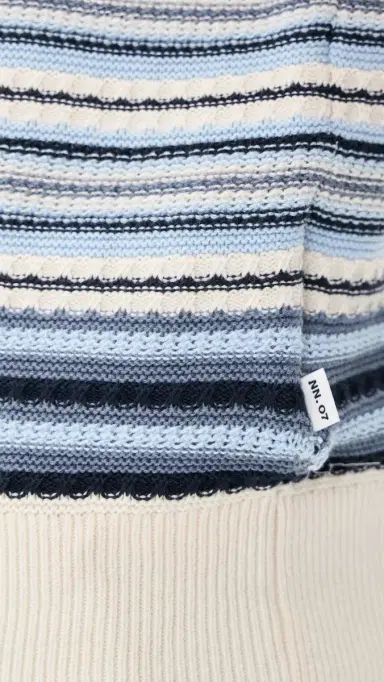 NN07 Nolan triped Button Sweater Navy Multi | Thumbnail 6