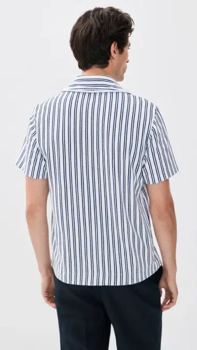 Fair Harbor x Foot Joy Ravello Terry Short Sleeve Button Down Beach Stripe | Thumbnail 3