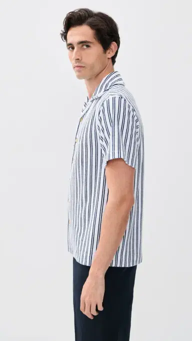 Fair Harbor x Foot Joy Ravello Terry Short Sleeve Button Down Beach Stripe | Thumbnail 4