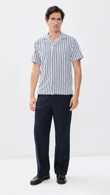 Fair Harbor x Foot Joy Ravello Terry Short Sleeve Button Down Beach Stripe | Thumbnail 5