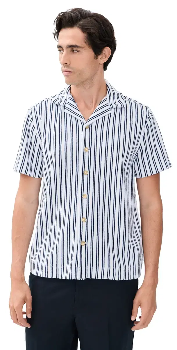x Foot Joy Ravello Terry Short Sleeve Button Down Beach tripe