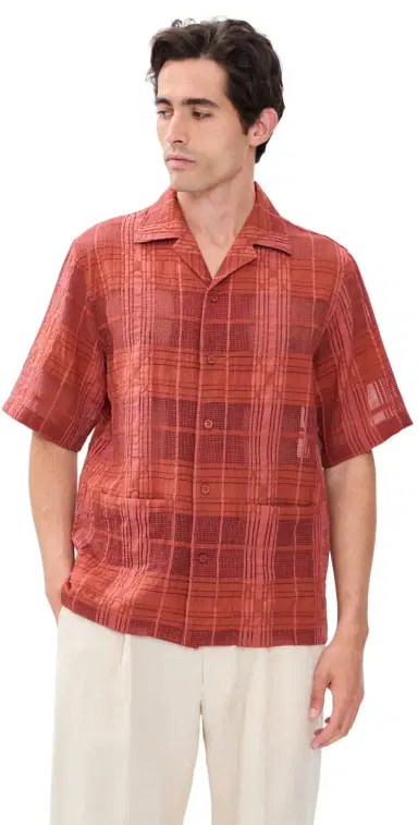 NN07 Ben Check Camp Shirt Sienna Heat M | Thumbnail 1