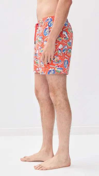 Fair Harbor The Bungalow wim Shorts 5'' Red Côte d'Azur | Thumbnail 4