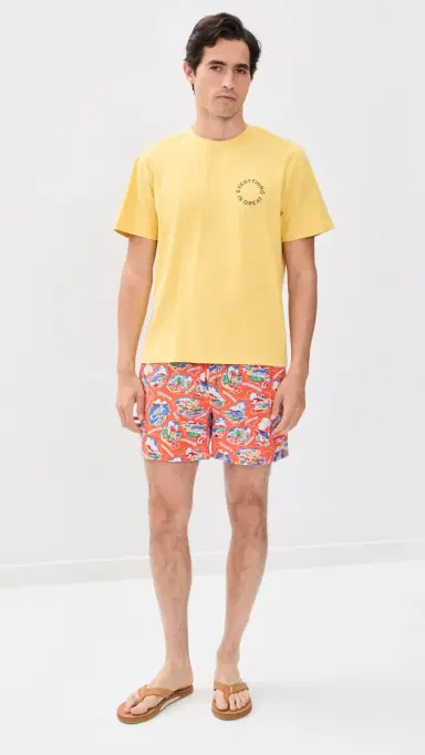 Fair Harbor The Bungalow wim Shorts 5'' Red Côte d'Azur | Thumbnail 5