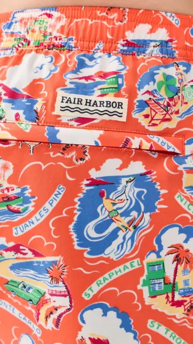 Fair Harbor The Bungalow wim Shorts 5'' Red Côte d'Azur | Thumbnail 6