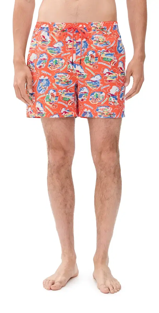Fair Harbor The Bungalow wim Shorts 5'' Red Côte d'Azur