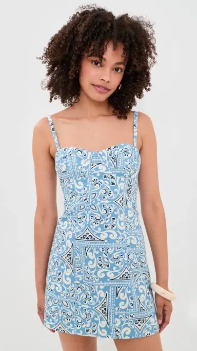 Cara Cara Claudine Mini Dress Heart Tile Cornflower 6 | Thumbnail 2