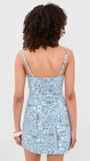 Cara Cara Claudine Mini Dress Heart Tile Cornflower 6 | Thumbnail 3