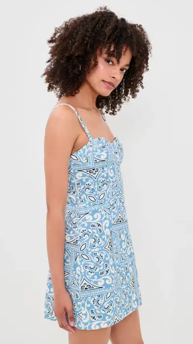 Cara Cara Claudine Mini Dress Heart Tile Cornflower 6 | Thumbnail 4