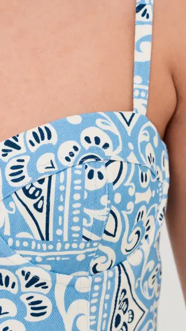 Cara Cara Claudine Mini Dress Heart Tile Cornflower 6 | Thumbnail 6