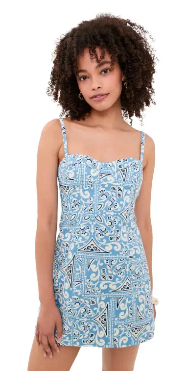 Cara Cara Claudine Mini Dress Heart Tile Cornflower 6 | Thumbnail 1