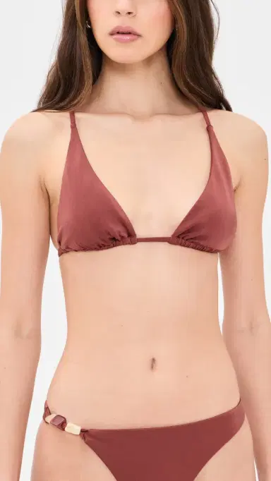 vitamin A Terra Halter Triangle Bikini Top Red Ochre L | Thumbnail 2