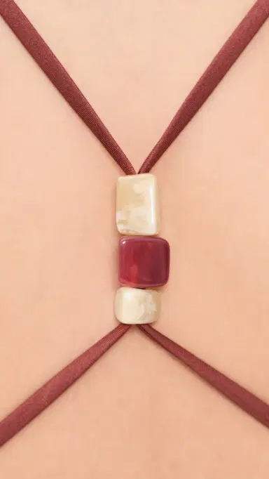 vitamin A Terra Halter Triangle Bikini Top Red Ochre L | Thumbnail 6
