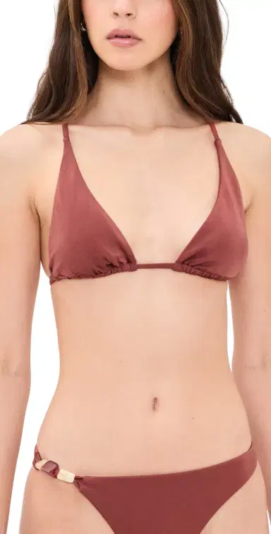 vitamin A Terra Halter Triangle Bikini Top Red Ochre L | Thumbnail 1