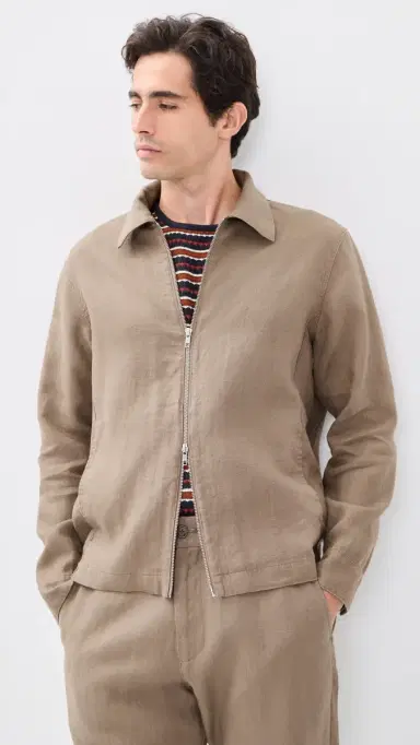 NN07 Alban Linen Zip Jacket Clay Mirage L | Thumbnail 2