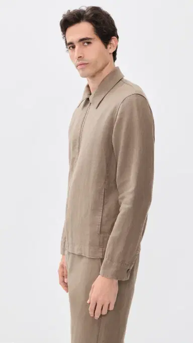 NN07 Alban Linen Zip Jacket Clay Mirage L | Thumbnail 4