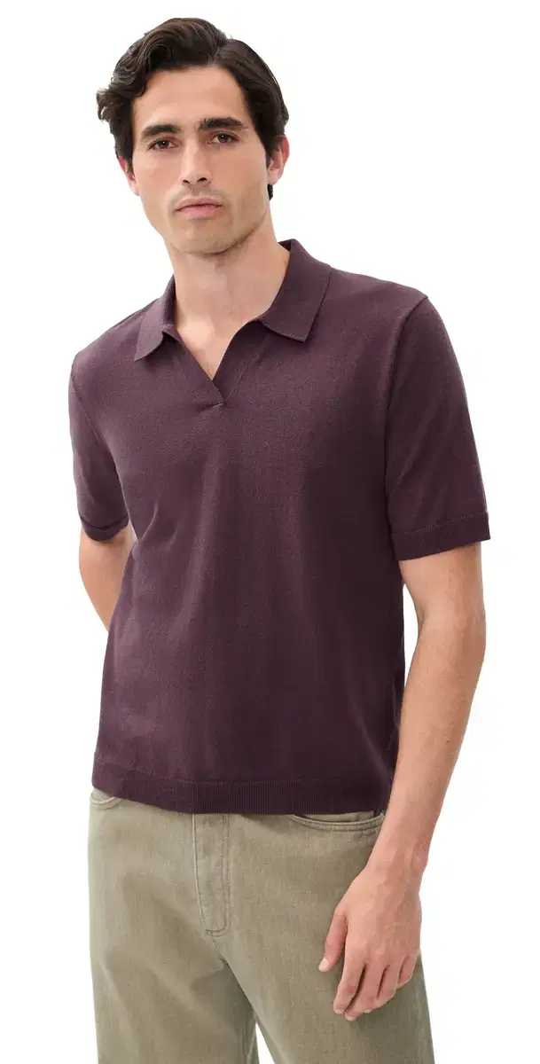 Norse Projects Anholt Cotton Paper Polo Top hale