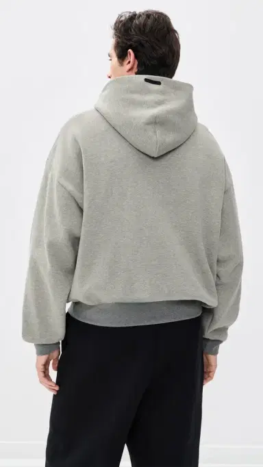 Fear of god Signature Classic Full Zip Hoodie Concrete Heather/Dark Concrete S | Thumbnail 4
